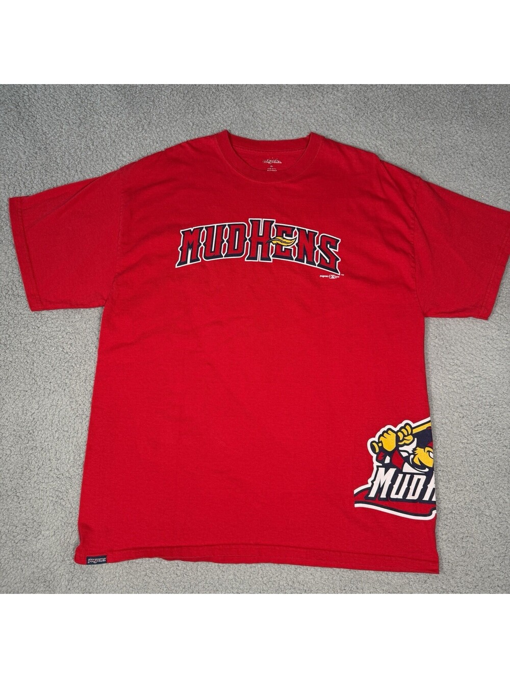 Toledo Mud Hens Minor League Baseball Shirt XL 2010 Red Jansport
